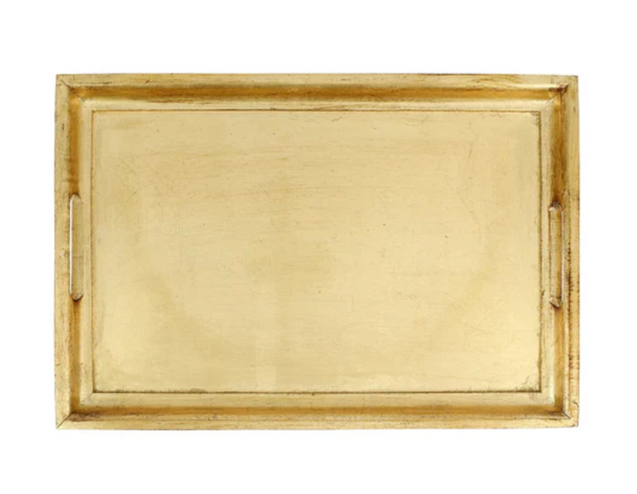 Florentine Wooden Gold Handled Rectangular Tray | + Sizes
