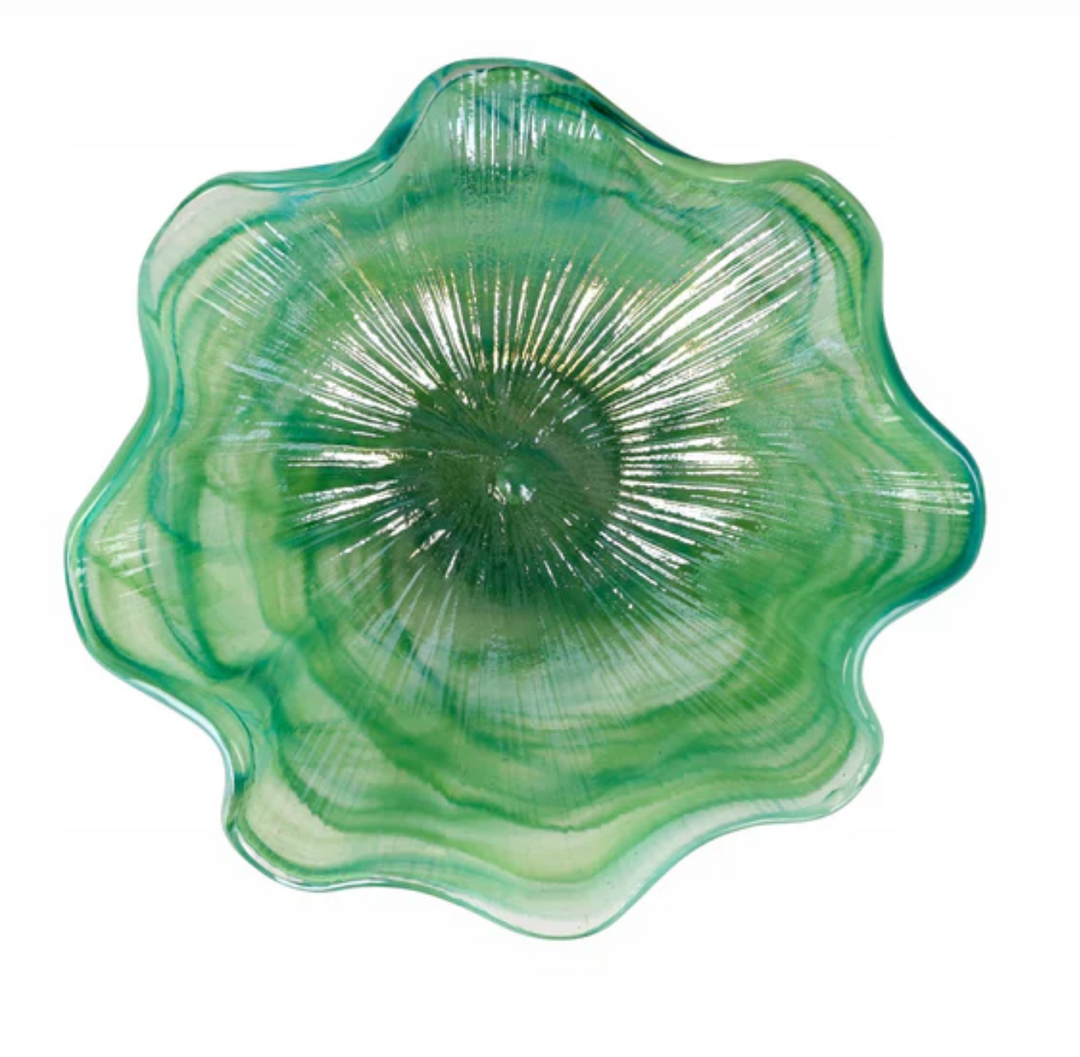 Onda Glass Ruffled Round Bowl | +Colors