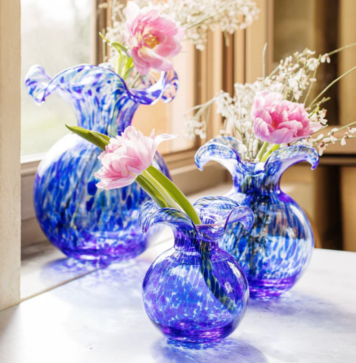 Assorted Hibiscus Glass Fluted Vase - Charlotte's Inc