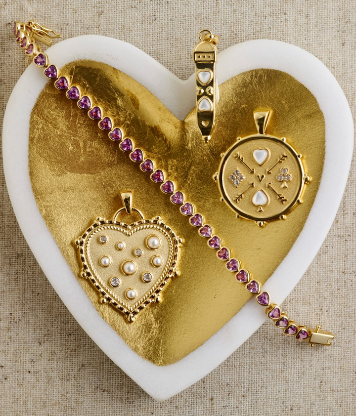 Made from LOVE Tennis Necklace | Pink