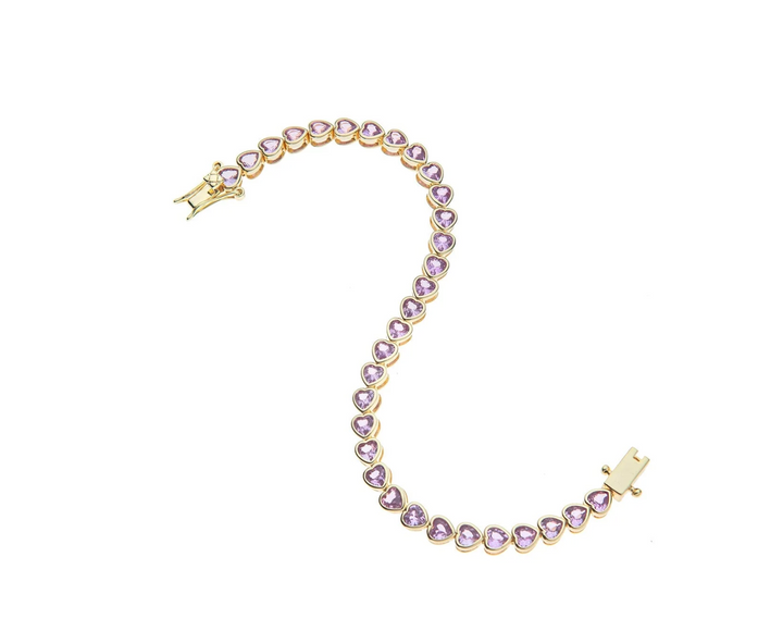 Made from LOVE Tennis Necklace | Pink