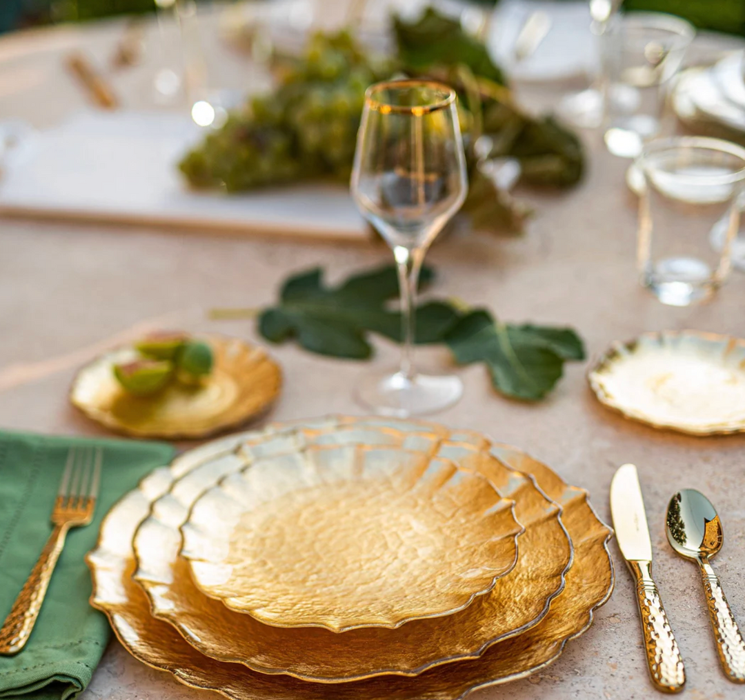 Baroque Glass Cocktail Plate | +Colors