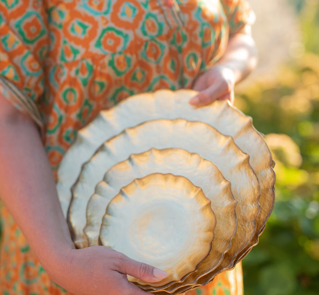 Baroque Glass Cocktail Plate | +Colors