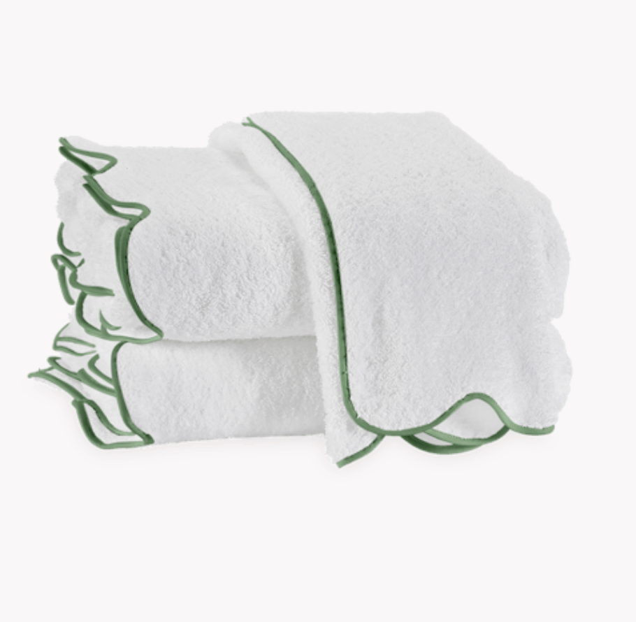 Monogram Cairo Scallop Towels - Charlotte's Inc