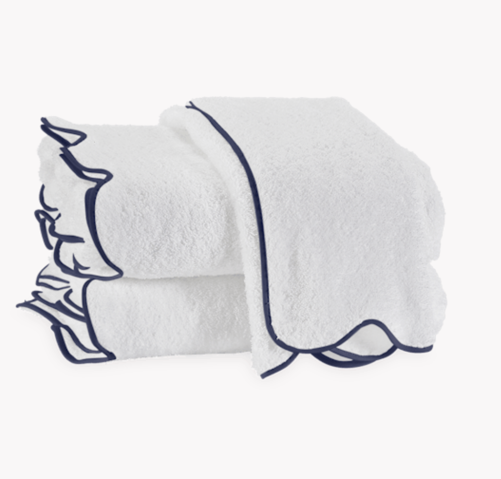 Monogram Cairo Scallop Towels - Charlotte's Inc