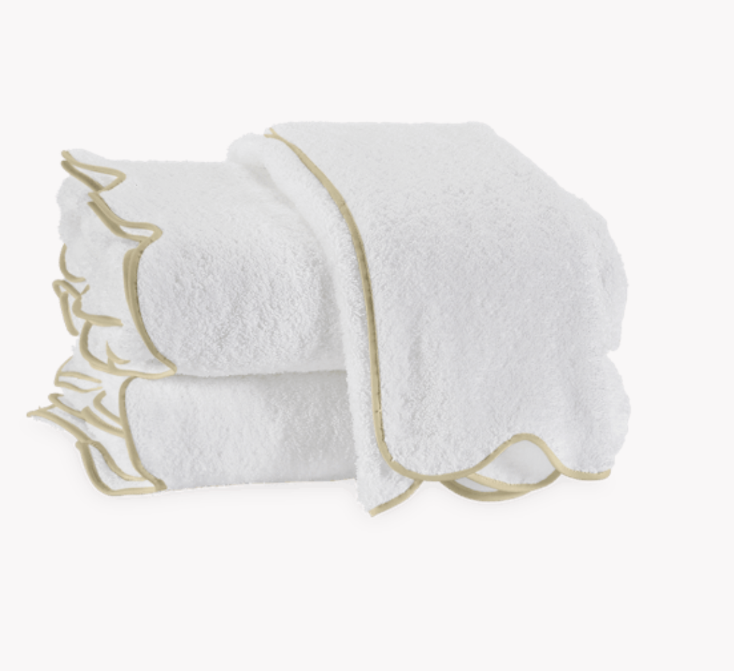 Monogram Cairo Scallop Towels - Charlotte's Inc