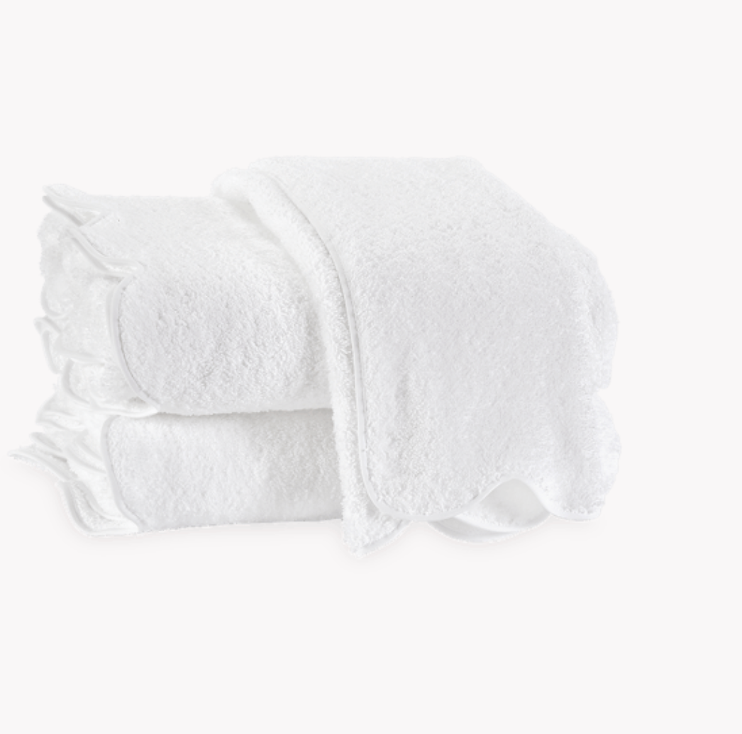 Monogram Cairo Scallop Towels - Charlotte's Inc