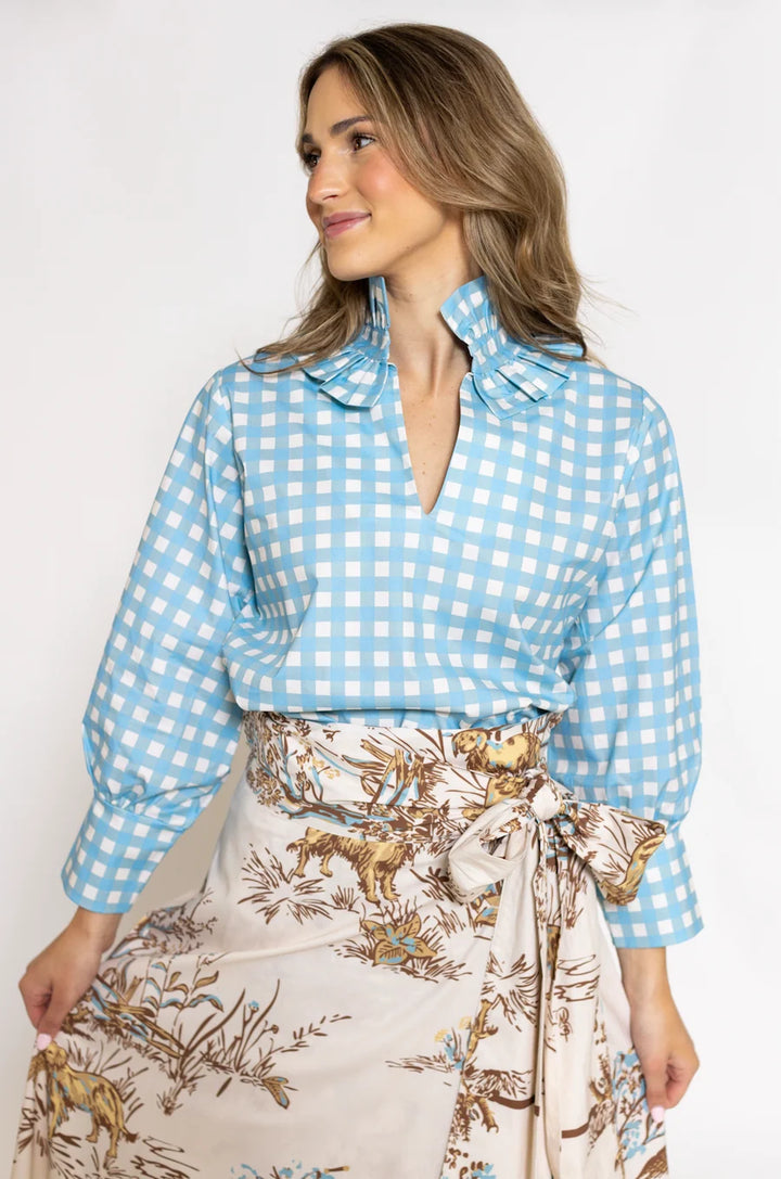 Harper Estate Top | Blue Gingham