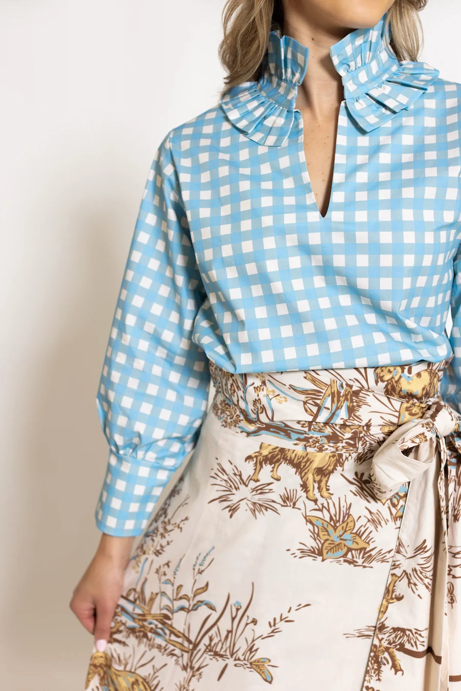 Harper Estate Top | Blue Gingham