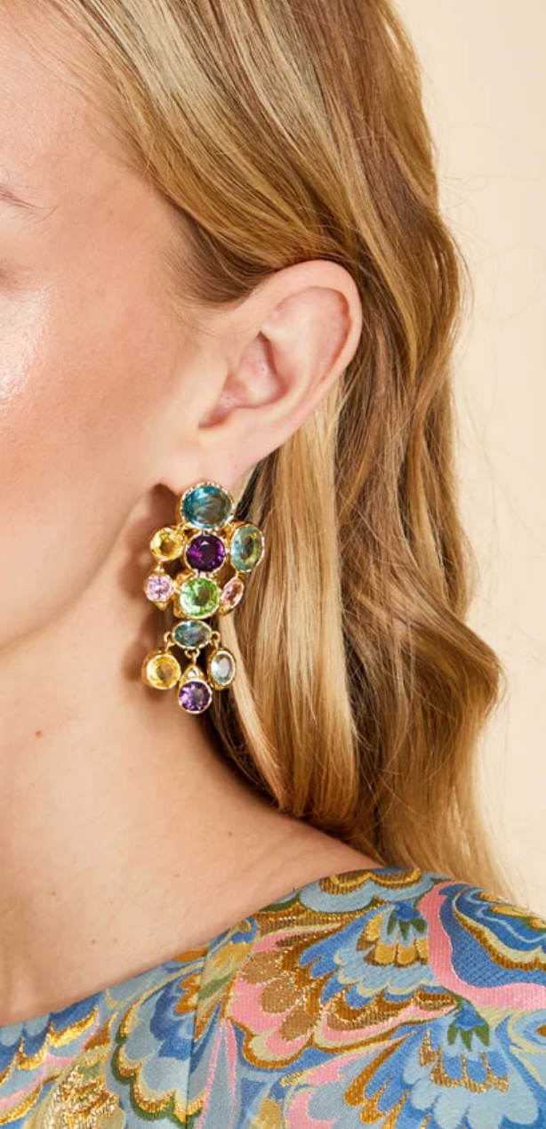 Aura Convertible Cluster Earrings | Multi Gem