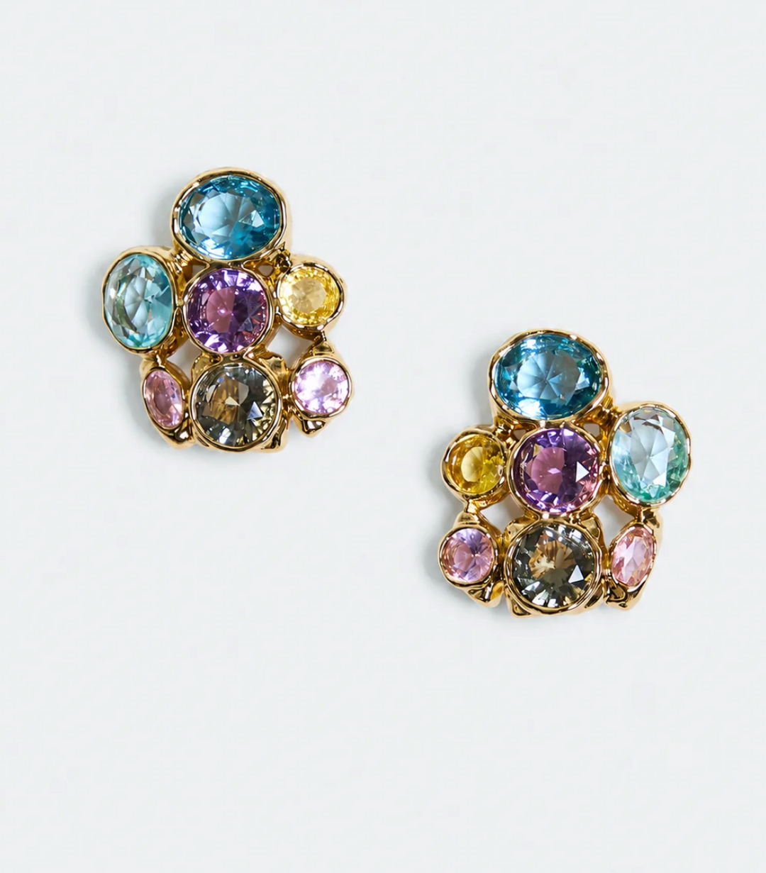Aura Convertible Cluster Earrings | Multi Gem