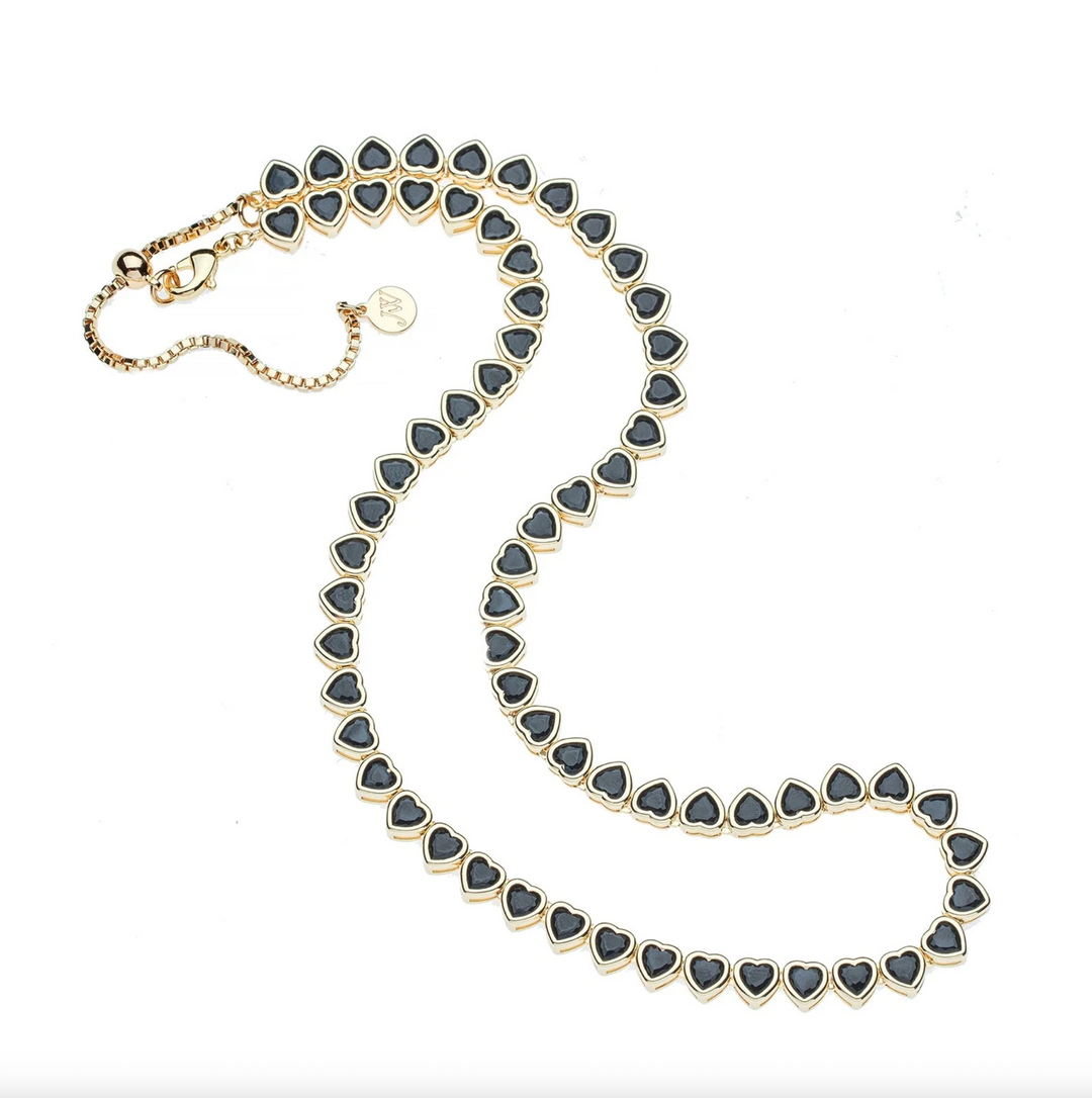 Made from LOVE Tennis Necklace | Black