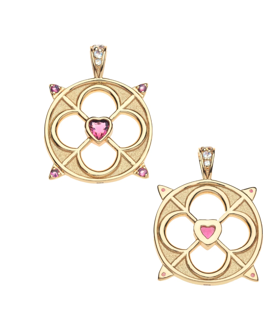 LOVE Cutout Pendant in Pink Tourmaline