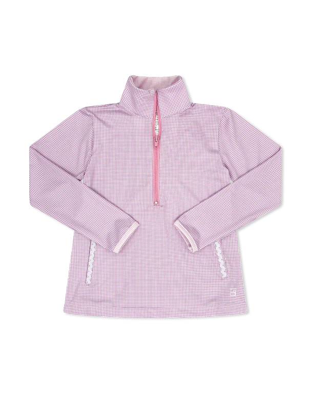 Heather Half Zip | Petal Purple Minigingham