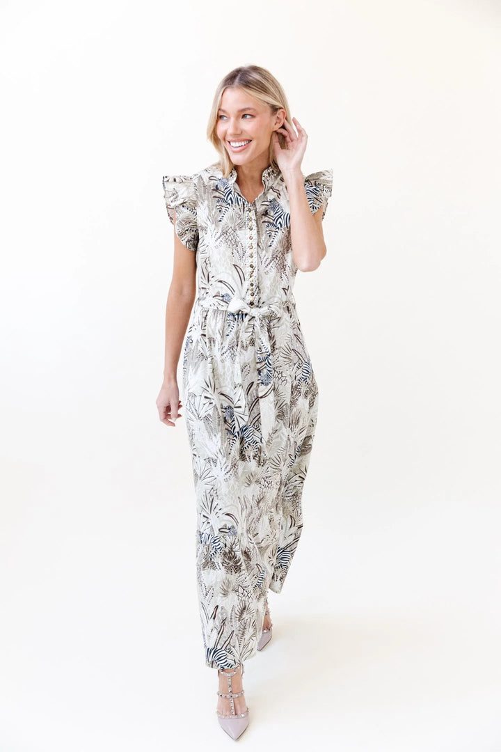Taylor Dress | Khaki Zebra Soirée