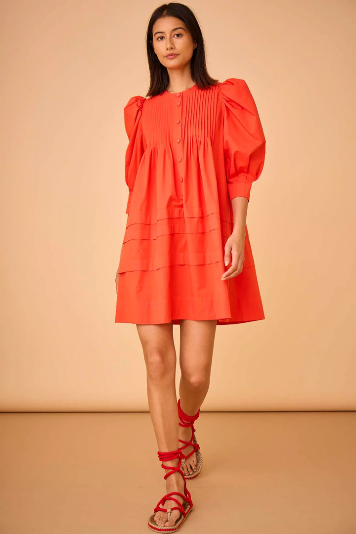 Sidney Dress | Red Orange
