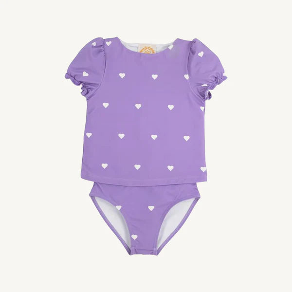 Short Sleeve Snorkel Tour Tankini | Heart Eyes Purple