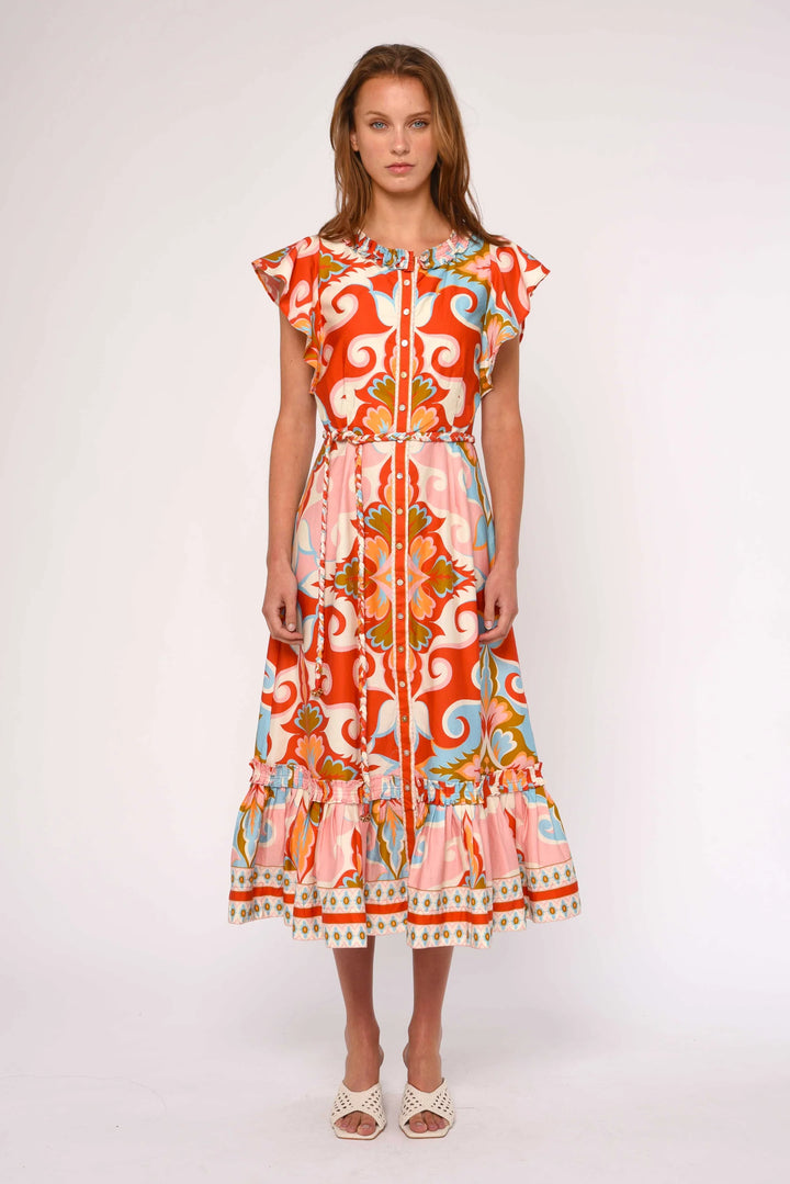 Ella Midi Dress | Rosetti Print - Charlotte's Inc