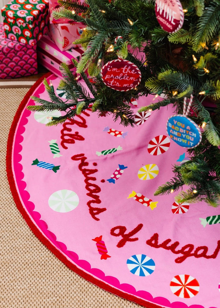 Sugar Plum Embroidered Tree Skirt