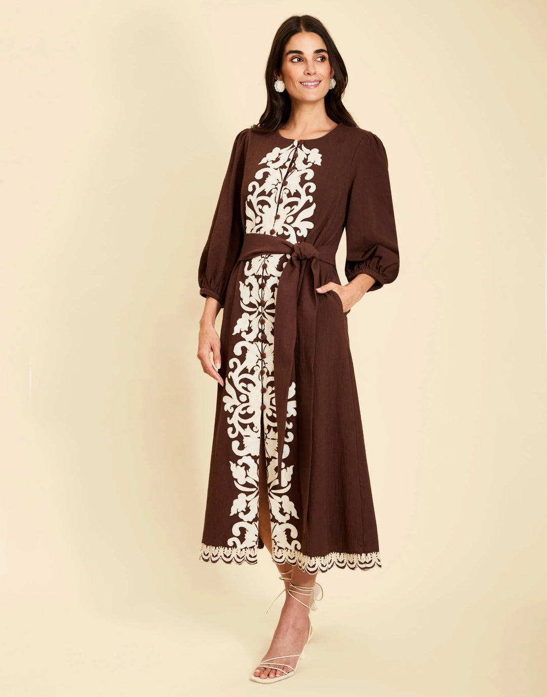Suzanna Midi Dress | Cioccolato Flourish