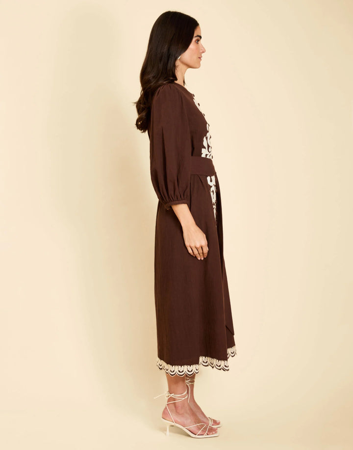 Suzanna Midi Dress | Cioccolato Flourish