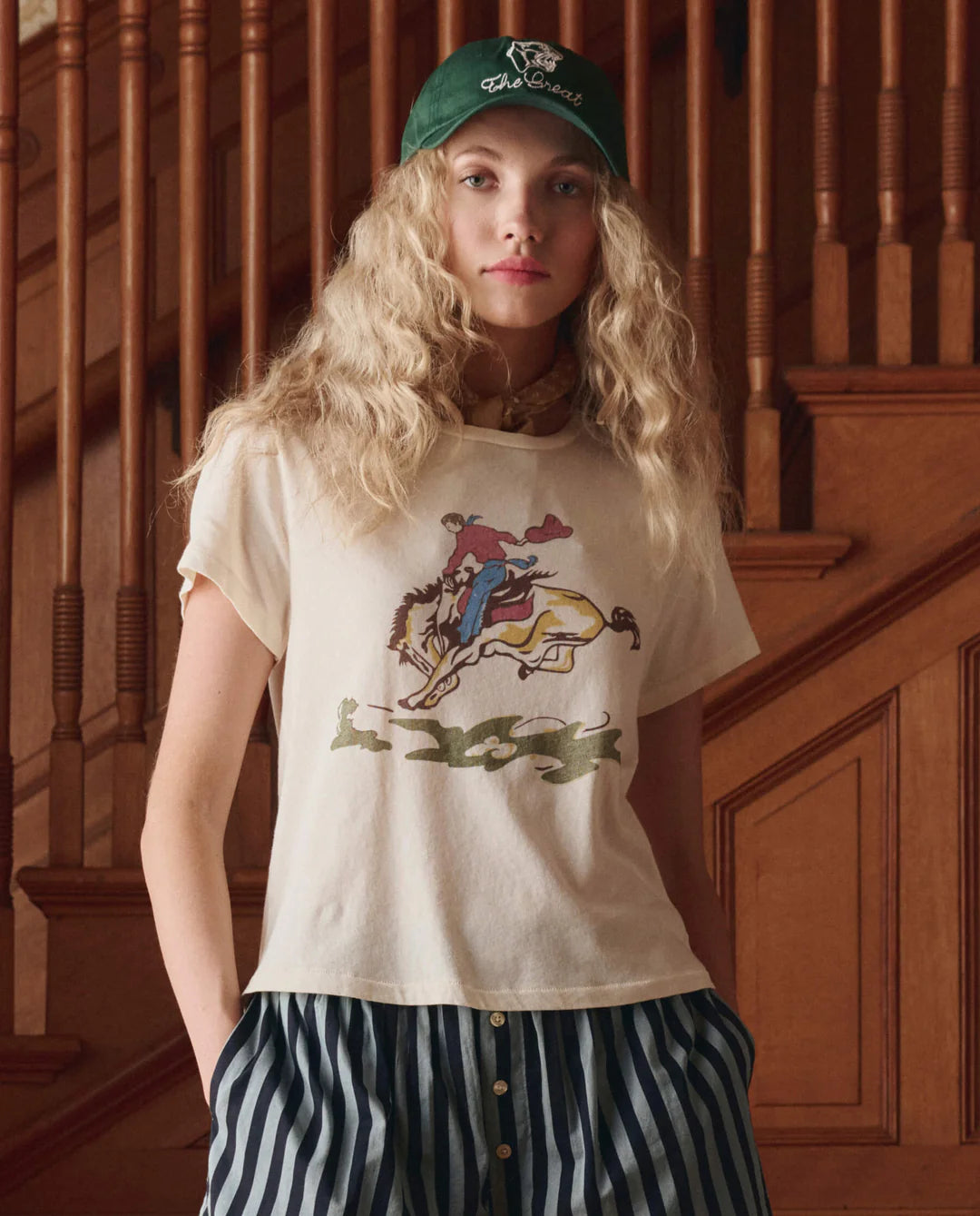 The Little Tee Rider Graphic | Washed White