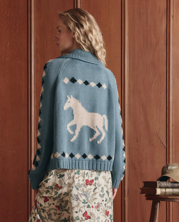 The Stable Lodge Cardigan | Blue Bell