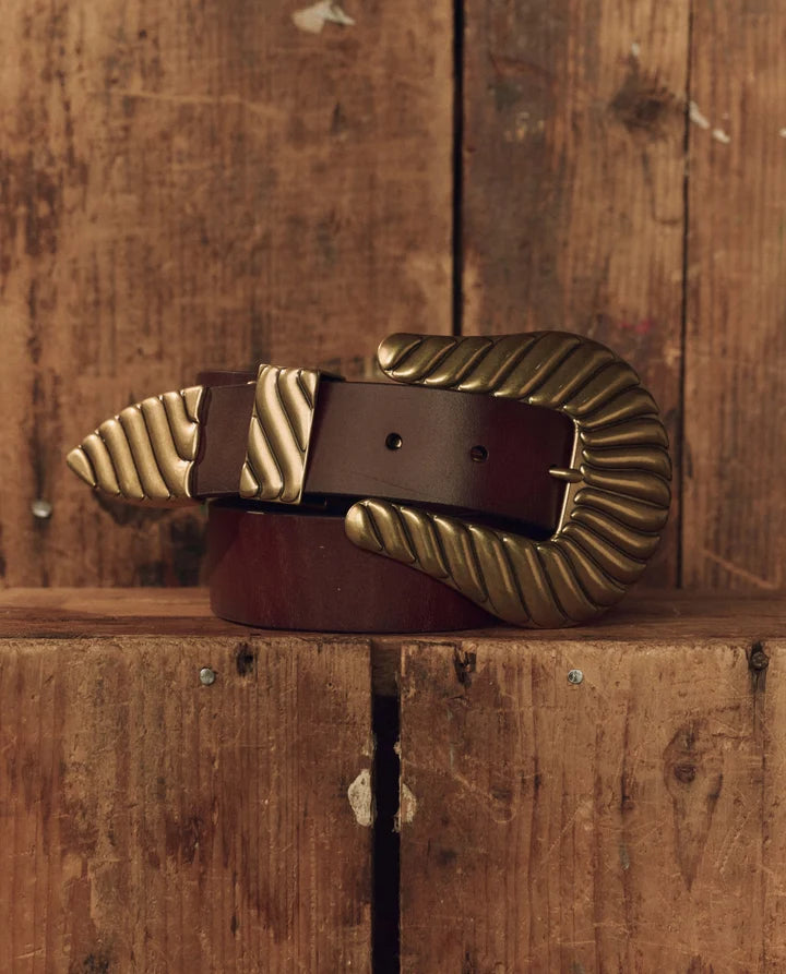 Stetson & THE GREAT. The Big Buckle Belt | Cognac with Brass