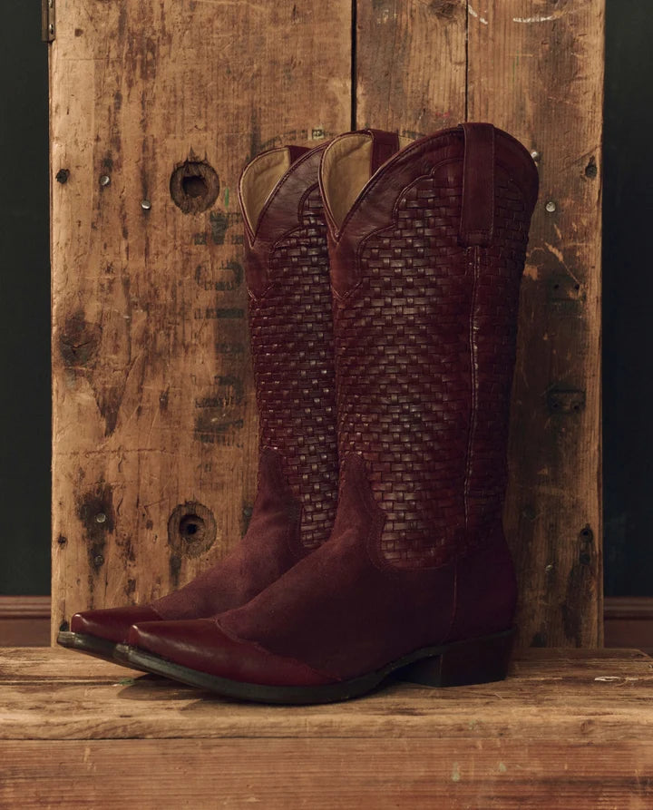 Stetson & THE GREAT. | The Basket Weave Cowboy Boot Oxblood