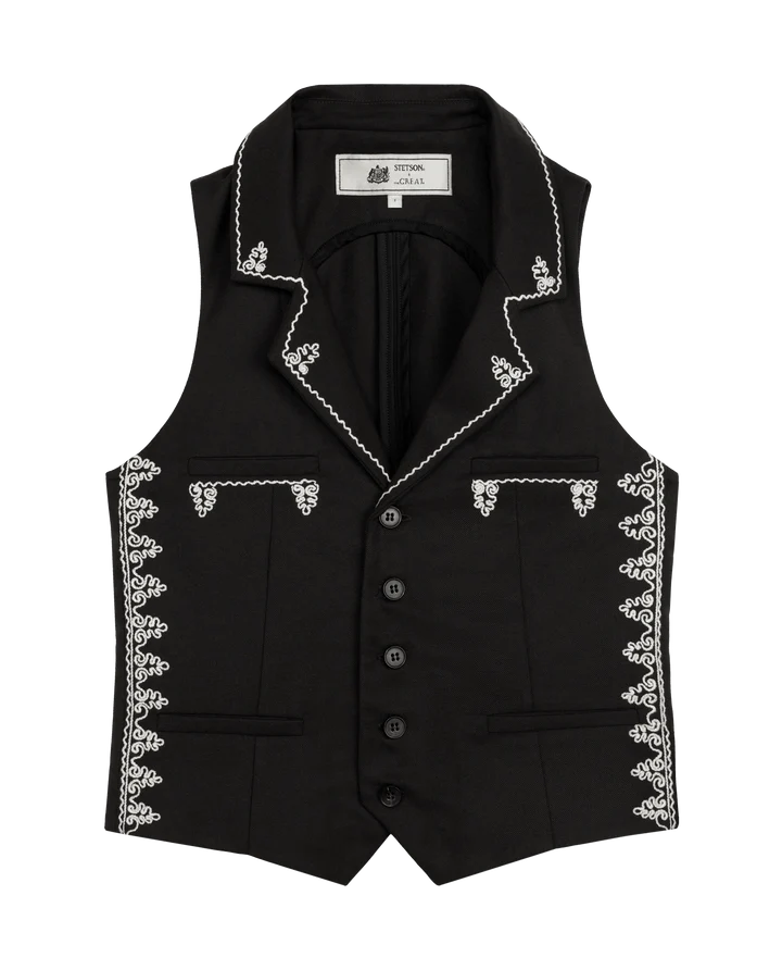 Stetson & THE GREAT. | Soutache Suit Vest  Black