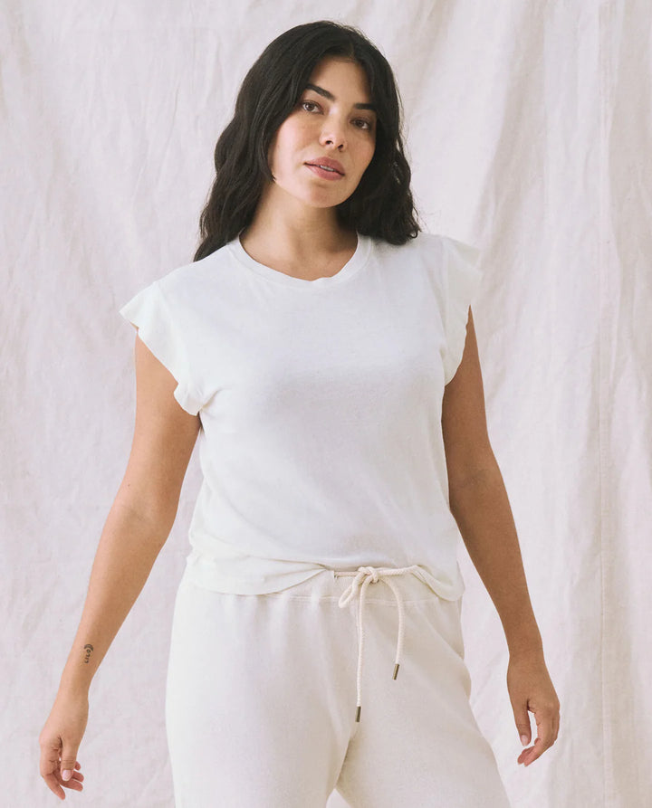 The Peak Shoulder Tee | Washed White