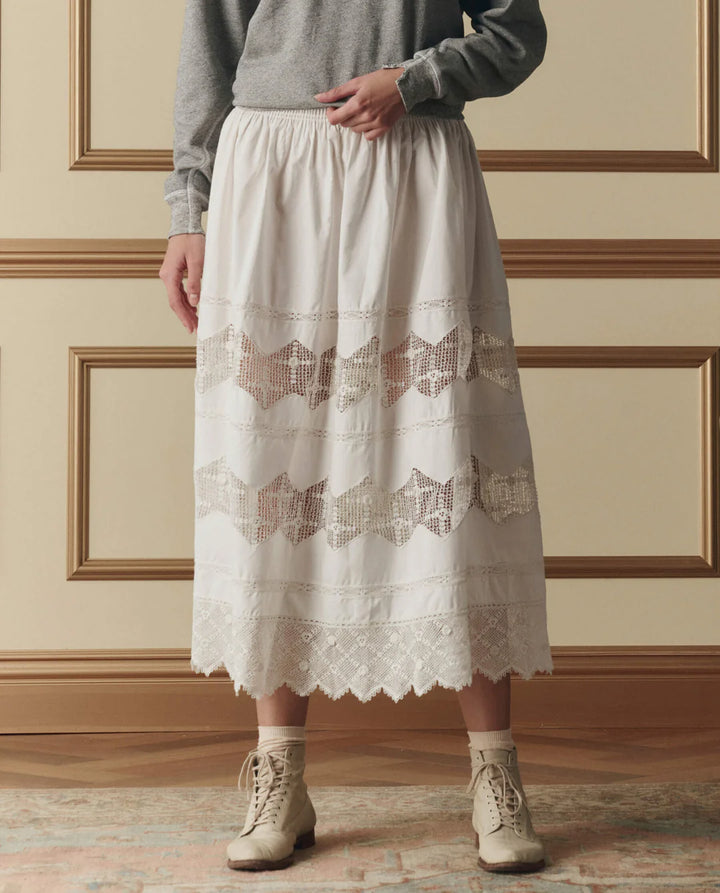 The Rosette Crochet Canary Skirt | Cream