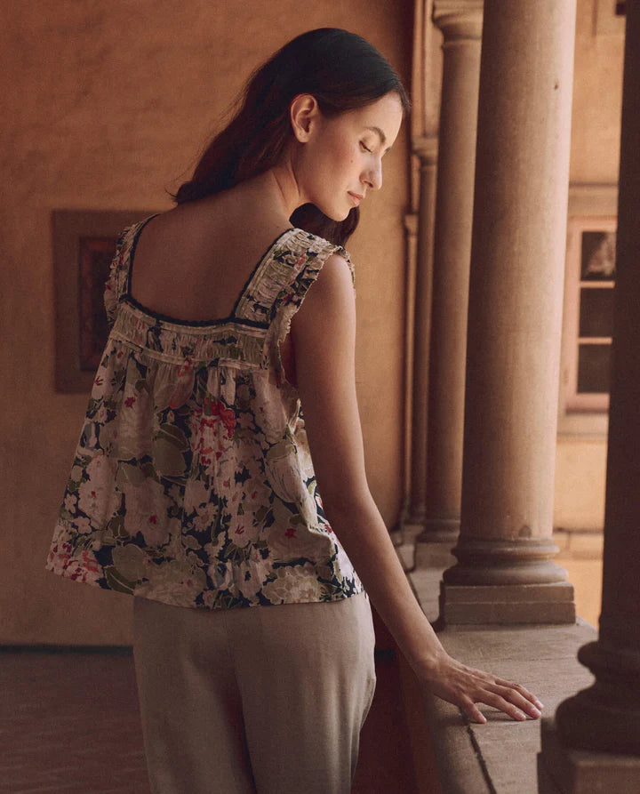 The Victorian Pleat Tank | Vintage Rose Print