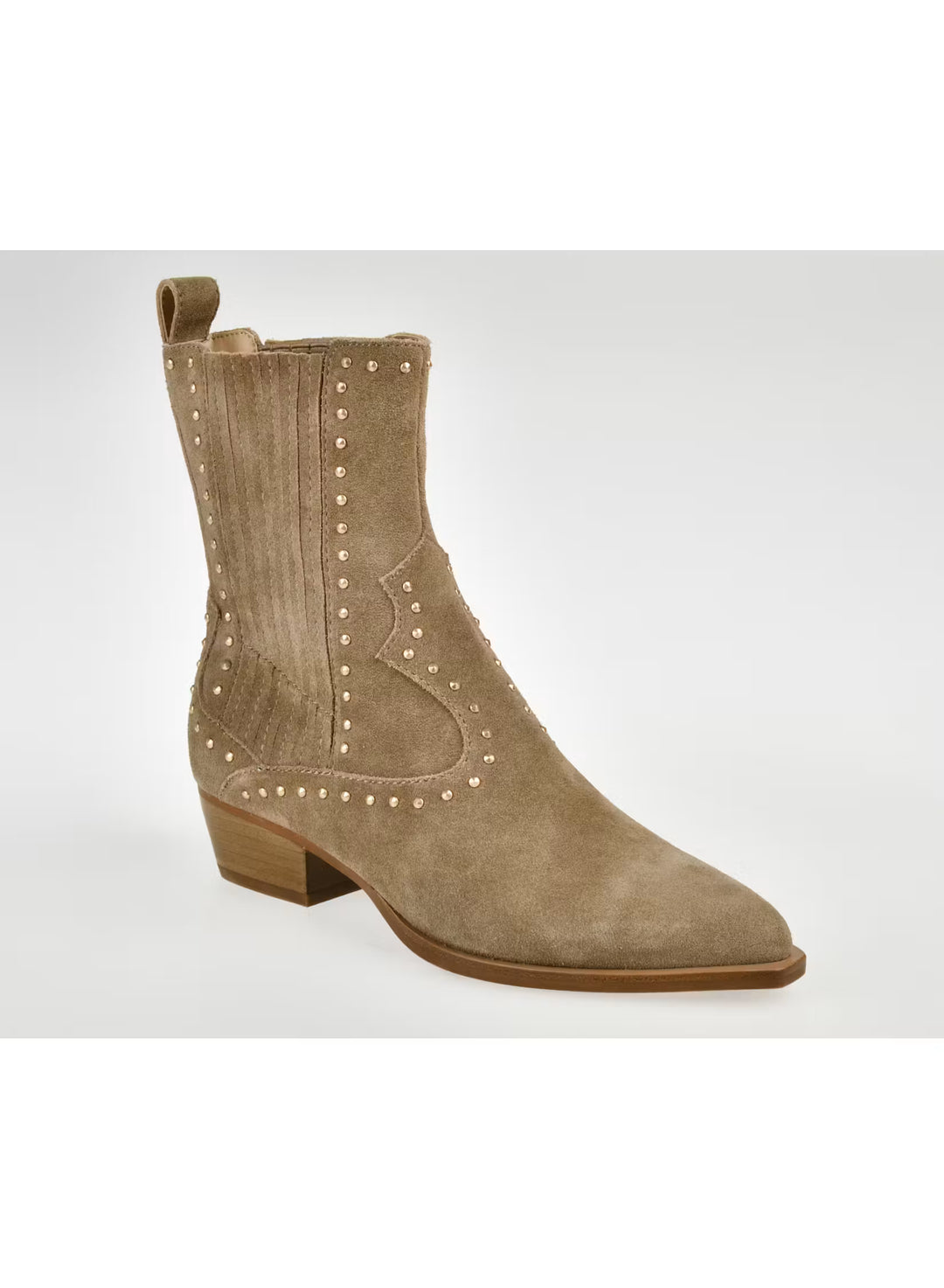Thomas Stud Bootie | Taupe Suede