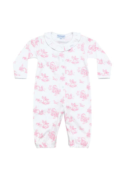 Pink Toile Baby Converter Gown | Pink