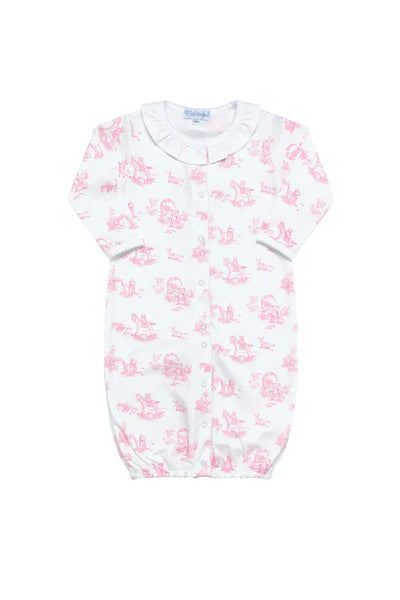 Pink Toile Baby Converter Gown | Pink