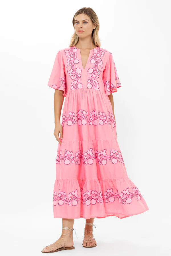 Flirty V-Neck Maxi | Tangier Pink