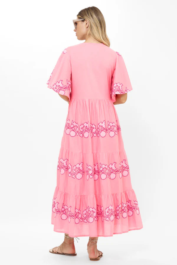 Flirty V-Neck Maxi | Tangier Pink