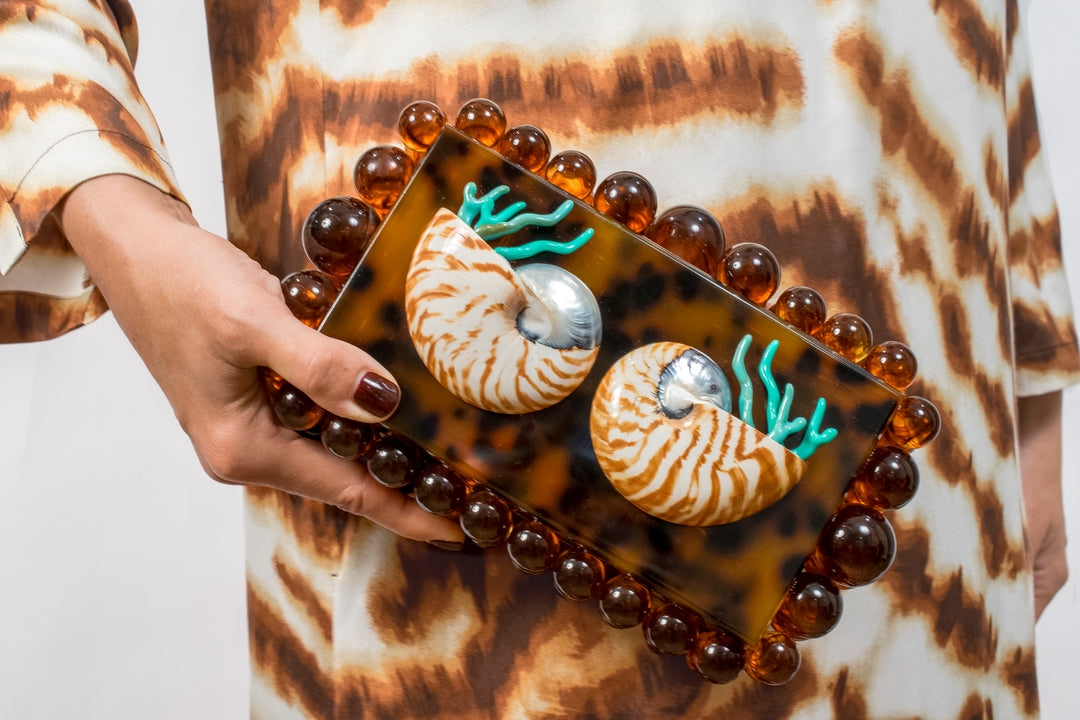 Tortoiseshell Nautilus Purse