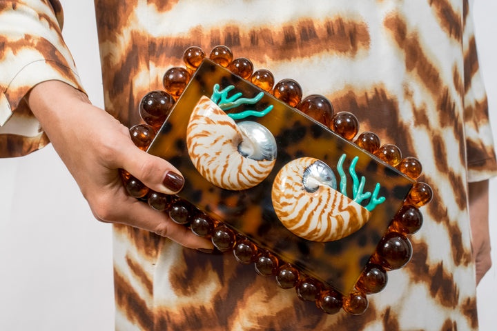 Tortoiseshell Nautilus Purse