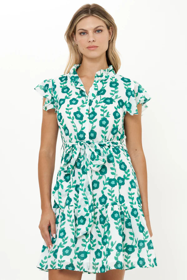 Ruffle Collar Button Mini | Toscana Green