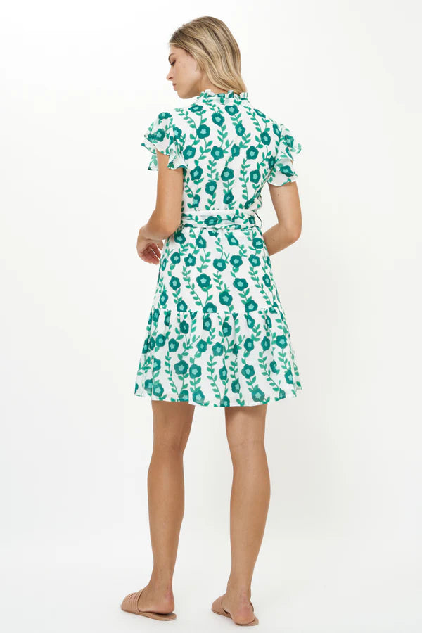 Ruffle Collar Button Mini | Toscana Green