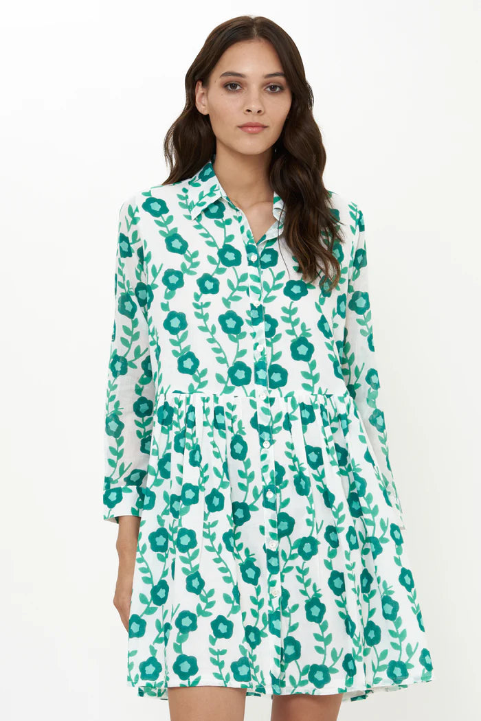Long Sleeve Shirt Dress | Toscana Green