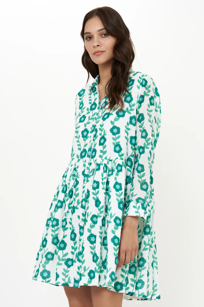 Long Sleeve Shirt Dress | Toscana Green