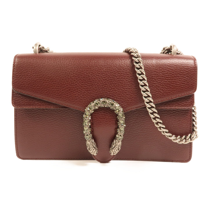 Gucci Cowhide Leather Dionysus Silver Crosshair Shoulder Bag Red Calfskin