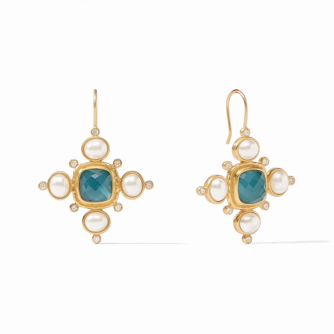 Tudor Earring | Iridescent Peacock Blue