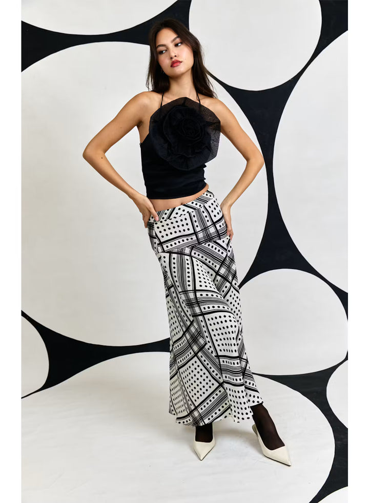 Beckett Skirt | Wellington Ivory Plaid Dot