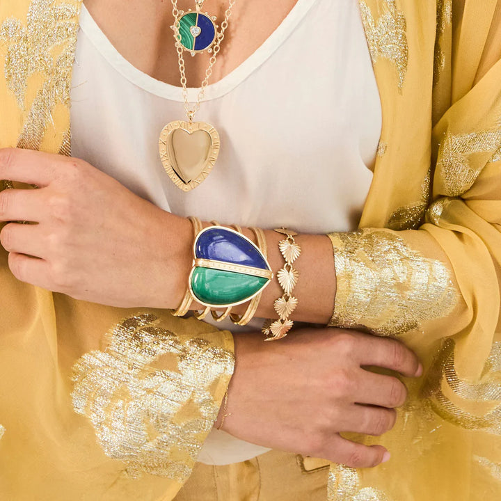 Jane Win Full Heart LOVE Link Bracelet