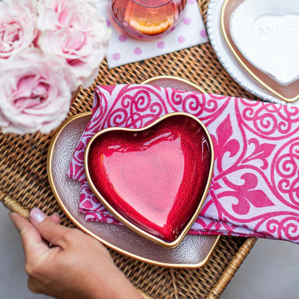 Baroque Glass Heart Plates | + Sizes