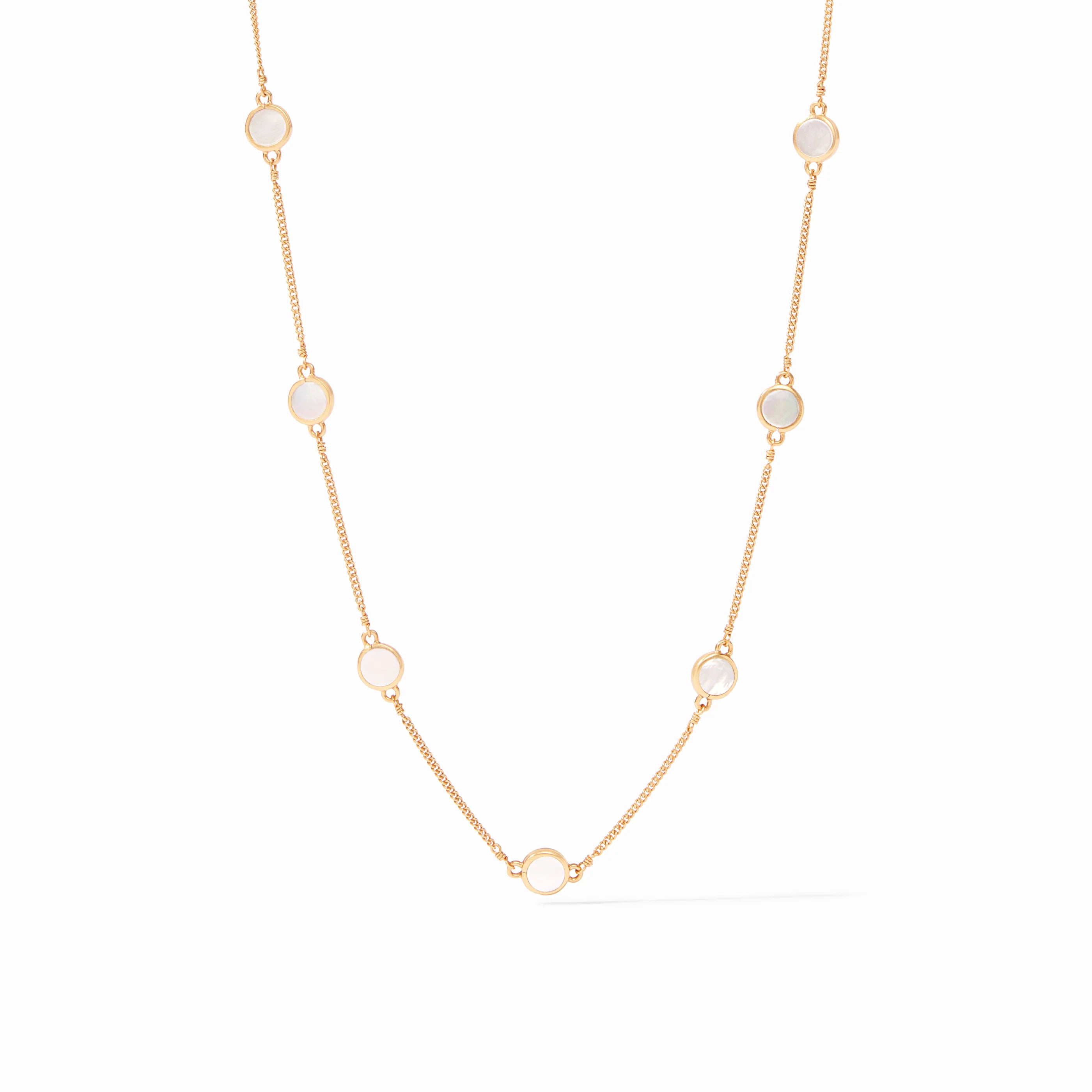 Dolce Delicate Station Necklace Iridescent Multi Stone OS